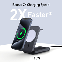 Station de charge sans fil pliable 15W 3 en 1 pour le bureau, les voyages et la maison