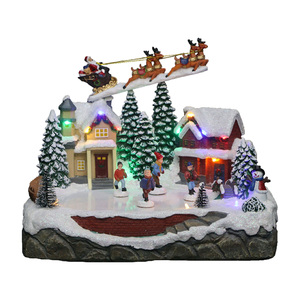 OEM/ODM Aldeas Navideñas Tradicionales Hechas a Mano con Luces LED, Figuras de Patinadores en Movimiento, Música y 8 Canciones Navideñas para Niños - Product Image 1