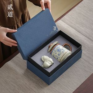 Second Way Ceramic <b>Cup</b> With Gift Box Floral Pattern <b>Reusable</b> Business Gifts - Product Image 1