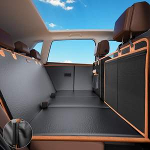 Funda de asiento de coche de PU a prueba de arañazos para mascotas, hamaca impermeable para perros para asientos traseros de coche, ventana Visual de malla, funda de asiento de coche para perros con fondo duro - Product Image 1