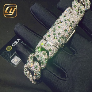 Pulsera de Lujo Estilo Cubano, Plata de Ley 925, Diamantes Moissanite VVS, 18MM, Cadena Cubana con Incrustaciones de Diamantes, Joyería Hip Hop - Product Image 6