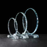 Trophées et médailles en verre cristal rond multifacettes vierges de haute qualité, en gros et à prix abordable, pour souvenirs personnalisés