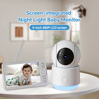 Monitor para Bebés Wistino de 4MP y 5 Pulgadas, Monitor para Bebés con Video de Alta Calidad, Detección de Llanto, Pantalla con 40 Horas de Duración de Batería