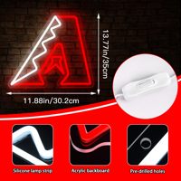 Enseigne néon LED de baseball, décoration murale lumineuse, néons à intensité variable pour décoration de bar, chambre, salle de jeux, pour les fans de sport, les bars et les fêtes