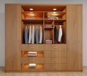 Armoire en bois de haute qualité, neuve, grande capacité, pour chambre à coucher / placard - Product Image 1