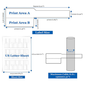 Custom <strong>Printing</strong> Self-laminating Vinyl Wire and PVC Waterproof Cable Labels Self Adhesive Paper Cable Label <strong>Sticker</strong> - Product Image 6