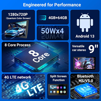 Autoradio GPS portable avec écran IPS de 10,1 pouces, Android Auto sans fil, CarPlay, amplificateur RGB, lecteur multimédia stéréo