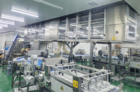 Machine automatique pour la fabrication de tortillas mexicaines à base de farine de maïs.