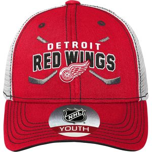 Casquette de camionneur en mesh pour jeunes Detroit Red, réglable, respirante, imprimée en sérigraphie - Product Image 1