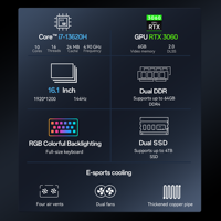Nouvel ordinateur portable de jeu Intel Core I7-13620H de 13e génération, 1920x1200 144Hz, 10 cœurs, 16 Go de DDR4, 512 Go de SSD, GPU dédié, rétroéclairage RVB, anglais