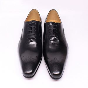 Chaussures Oxford en cuir véritable pour homme, conçues par des designers, fabriquées à la main, noires - Product Image 4