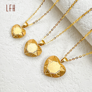 Collar con Colgante de Corazón de Oro Real de 18K de Moda LFH, Joyería al por Mayor, Collar con Colgante de Corazón de Oro Puro Real de 18K - Product Image 2