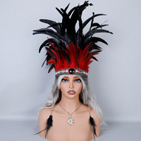 Serre-tête en plumes unisexe de luxe pour Halloween, doux et confortable, cousu à la main, couleur personnalisée, promotions sur mesure pour fêtes