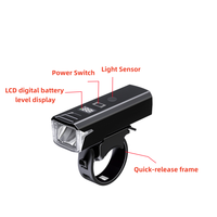Worldcycle Q02 Smart Sensor Frontlicht Digitales LCD USB-Aufladbar IPX4 Wasserdicht 4 Modi für MTB Rennrad-Beleuchtung