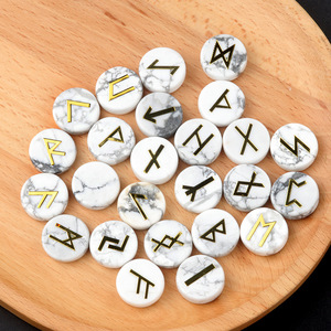 Juego de Piedras Runicas de Cristal Natural Pulido al por Mayor, Discos Redondos con Letras Nórdicas Germánicas, 25 Piezas por Paquete - Product Image 2