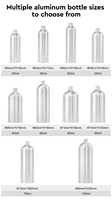 Flacon vide personnalisé en aluminium pour shampoing, gel douche, finition mate, 500 ml, flacon pulvérisateur en aluminium super premium