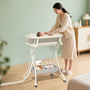 Support pliable à roulettes pour <span class=keywords><strong>baignoire</strong></span> bébé, <span class=keywords><strong>hauteur</strong></span> réglable, support mobile pour <span class=keywords><strong>baignoire</strong></span> bébé avec roues - Product Image 6