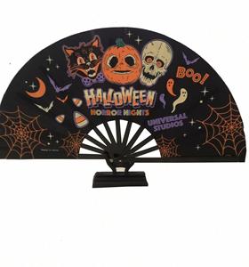 Halloween Festival Large 33cm Kung Fu Clack Fan Customized Logo Pride Bamboo Craft Traditional Angel for Party Rave <b>Rainbow</b> - Product Image 5