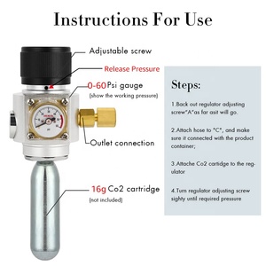 <span class=keywords><strong>Mini</strong></span> Regolatore di CO2 con Attacco Barb (0-90PSI)/(0-60PSI) per Caricatore CO2 da Birra con Foro di Sfiato Unico - Product Image 3