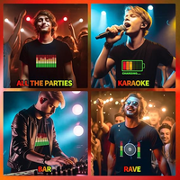 Offre Spéciale son égaliseur actif El T-shirt égaliseur lumière vers le bas Led t-shirt clignotant musique activé Led T-shirt