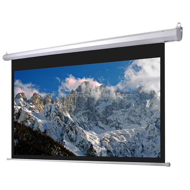 Home Cinema Large Size Ceiling Hanging Projector Screen 180 Inch 16:9 Matte White HD Electric Projector Screen With Remote