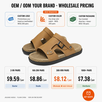 Chanclas Personalizadas OEM para Hombre, Suela Gruesa, Punta Abierta, Color Sólido, Sandalias Casuales de Verano para Playa, Interior y Exterior, Talla Grande, Fábrica China