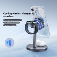 TEC Cooling Qi2.2 Support de chargeur sans fil magnétique 3 en 1 15W Charge rapide pour Iphone 17 16 15pro Max, Airpods, série iwatch