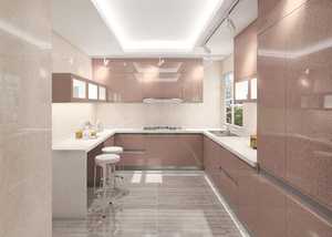 Muebles de Cocina Modulares Modernos en Forma de U con Puertas de Madera Contrachapada de Alto Brillo, Diseño Clásico, Islas de Cocina de Madera - Product Image 6