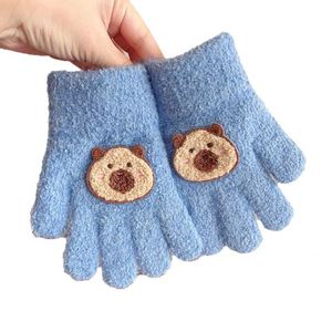 Guantes de Felpa para Niños Medianos y Grandes, Protección contra el Frío del Invierno, Engrosados, Cinco Dedos, para Montar al Aire Libre, Escribir en la Nieve, para Niños - Product Image 5