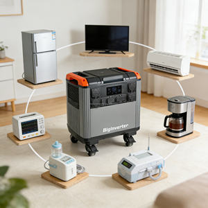 Centrale Électrique Portable d'Extérieur 2500W 3000W 5000W 220V avec Générateur UPS et Batterie Solaire LiFePO4 pour Usage Domestique - Stock UE - Product Image 2