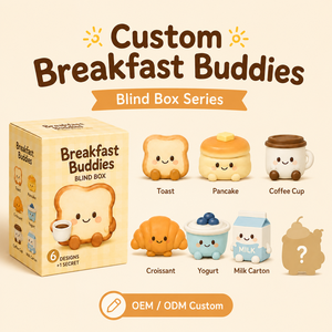 Caja Sorpresa Personalizada OEM ODM <span class=keywords><strong>de</strong></span> la Serie <span class=keywords><strong>de</strong></span> Comida Breakfast Buddies, Muñeco Coleccionable en Miniatura Kawaii, Muñeco <span class=keywords><strong>de</strong></span> PVC Personalizado - Product Image 1