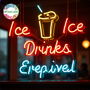 Ipixel ngoài trời Neon biển quảng cáo sáng từ dấu hiệu cửa cho quán cà phê Nhà Hàng quảng cáo DC cung cấp điện LED Neon dấu hiệu ánh sáng - Product Image 5