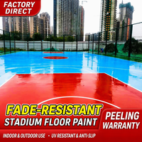Peinture pour sols de terrain de basket en acrylique extérieur, résistante au soleil et à l'usure, application au pinceau, baril de 20 kg pour usage en aire de jeux