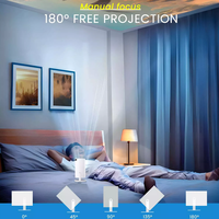 Mini-Projecteur Théâtre HD LED Portable 1080p Wi-Fi 5G BT5.0 200 Lumens ANSI avec Android 11 et Haut-parleurs Intégrés