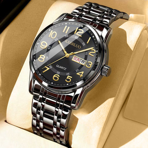 Business Male Wristwatch Dual <b>Calendar</b> Display Luminous Hands Stainless Steel Band Casual Quartz Watch - Product Image 4