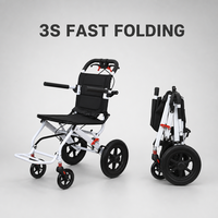 Fauteuil roulant pliable léger en acier au carbone, aide à la mobilité réglable pour les personnes âgées, les personnes handicapées, à usage domestique et hospitalier