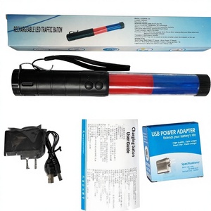 Bâton lumineux LED rechargeable multifonctionnel <span class=keywords><strong>rouge</strong></span> et bleu avec avertissement sonore, bâton fluorescent réfléchissant pour la circulation - Product Image 1