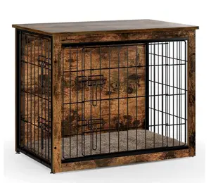 Pet House Dog Crate Furniture Side End Table Wooden Indoor Dog Kennels Crates for Medium Dogs