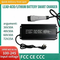 Chargeur de batterie de voiture 72V 25A 1800W, chargeur au lithium haute puissance avec coque en aluminium pour véhicule électrique, moto, scooter, prise AU