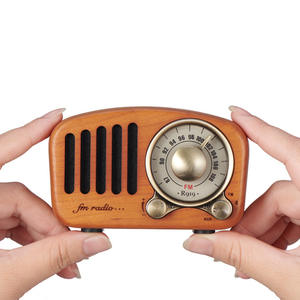 Mini radio en bois avec lecteur de carte audio, produits électroniques anciens - Product Image 2