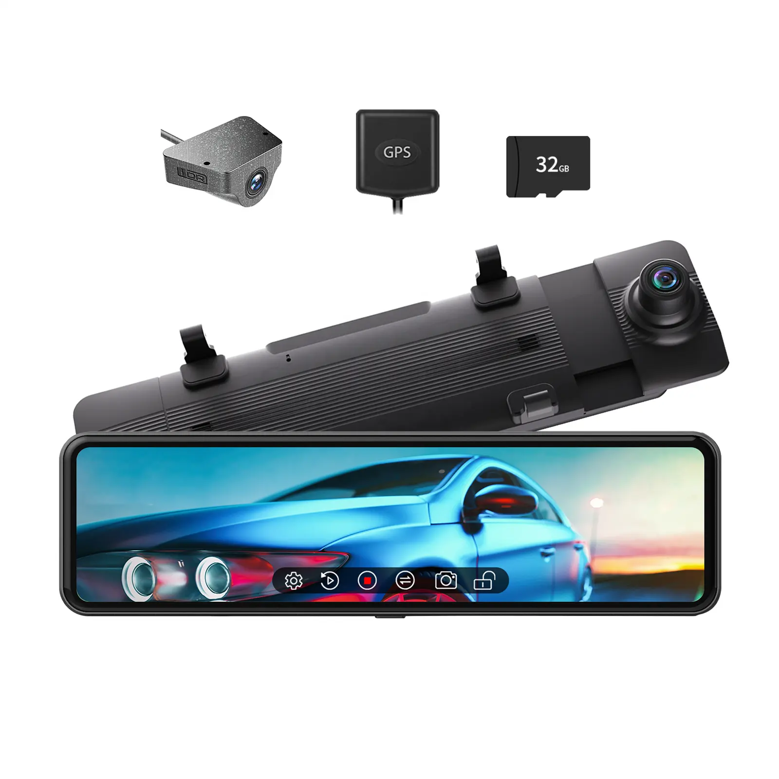 REDTIGER T700 Mirror Dash Cam Backup Camera 11''UHD 4K Front And 1080P Rear View Mirror Dual Cameras For Cars
