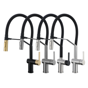 Sempowell thiết kế mới kéo ra thép không gỉ <span class=keywords><strong>3</strong></span> cách bồn rửa nhà bếp vòi lọc nước nóng lạnh xử lý đơn Nano Đen/Bạc - Product Image 2