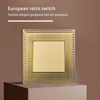 BAOBEN AB Fransa Standart Retro Anahtar, Avrupa Vintage Metal Çinko Alaşımlı Duvar Prizi, Evrensel Ev Işık Anahtarı Priz