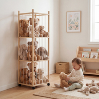 Armoire de rangement moderne en bois pour animaux en peluche, écologique, multifonctionnelle, organiseur de jouets mignon pour les chambres d'enfants et le salon