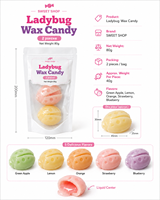 OEM ODM 80g Bonbons en cire au design d'insectes 3D, remplis de sirop, confiserie liquide fantaisie en vrac, friandises pour fêtes d'enfants, qualité alimentaire