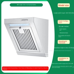 Hotte aspirante murale en acier inoxydable pour cuisine domestique et usage en restaurant, avec un taux d'évacuation d'air élevé - Product Image 2