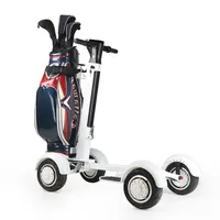 Nouveau 2026 – Chariot de golf électrique pliable à 4 roues, double moteur 2000W, 48V, avec siège et pare-soleil, 1-2 places, pneus 10 pouces, vitesse max 30 km/h, autonomie 30 km