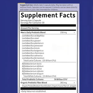 Veganistische Probiotica Voor Mannen-50 Miljard Cfu Probiotisch Afslanksupplement Beste Probioticum Voor Mannencapsules - Product Image 2