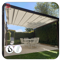 Auvent rétractable motorisé pour terrasse, maison, pergola - Imperméable, télécommande, lumières LED