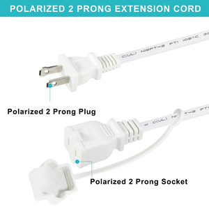 NEMA <span class=keywords><strong>1</strong></span>-15P إلى NEMA <span class=keywords><strong>1</strong></span>-15r سلك طاقة تيار متردد 18AWG 16AWG <span class=keywords><strong>NISPT</strong></span> كابل تمديد 2 Prong للأجهزة الإلكترونية إمدادات الطاقة - Product Image 5